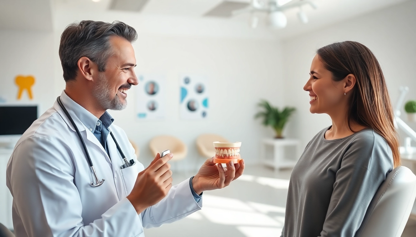 Orthodontist Myrtle Beach consulting with a patient in a modern dental office setting.