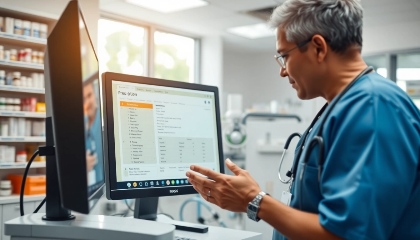 Showcasing benefits of electronic prescribing in a modern healthcare setting with a focus on patient safety and efficiency.